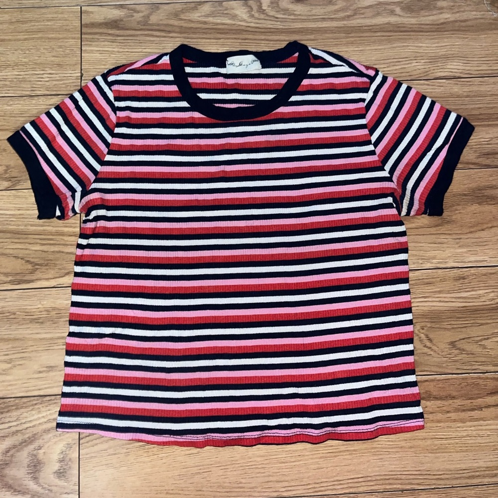 DAZE pink striped t-shirt